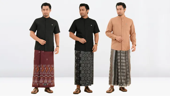 Sebuah Kain Sarung Menjadi Penggunaan Tradisional Indonesia