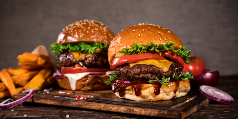 Makanan Roti Isi Atau Sebuah Hidangan Burger