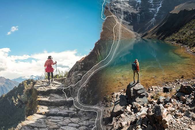 Kegiatan Jalan Hiking Di Pegunungan Alam